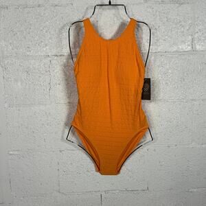 Vince Camuto Textured One Piece Swimsuit,  mango 4 $130